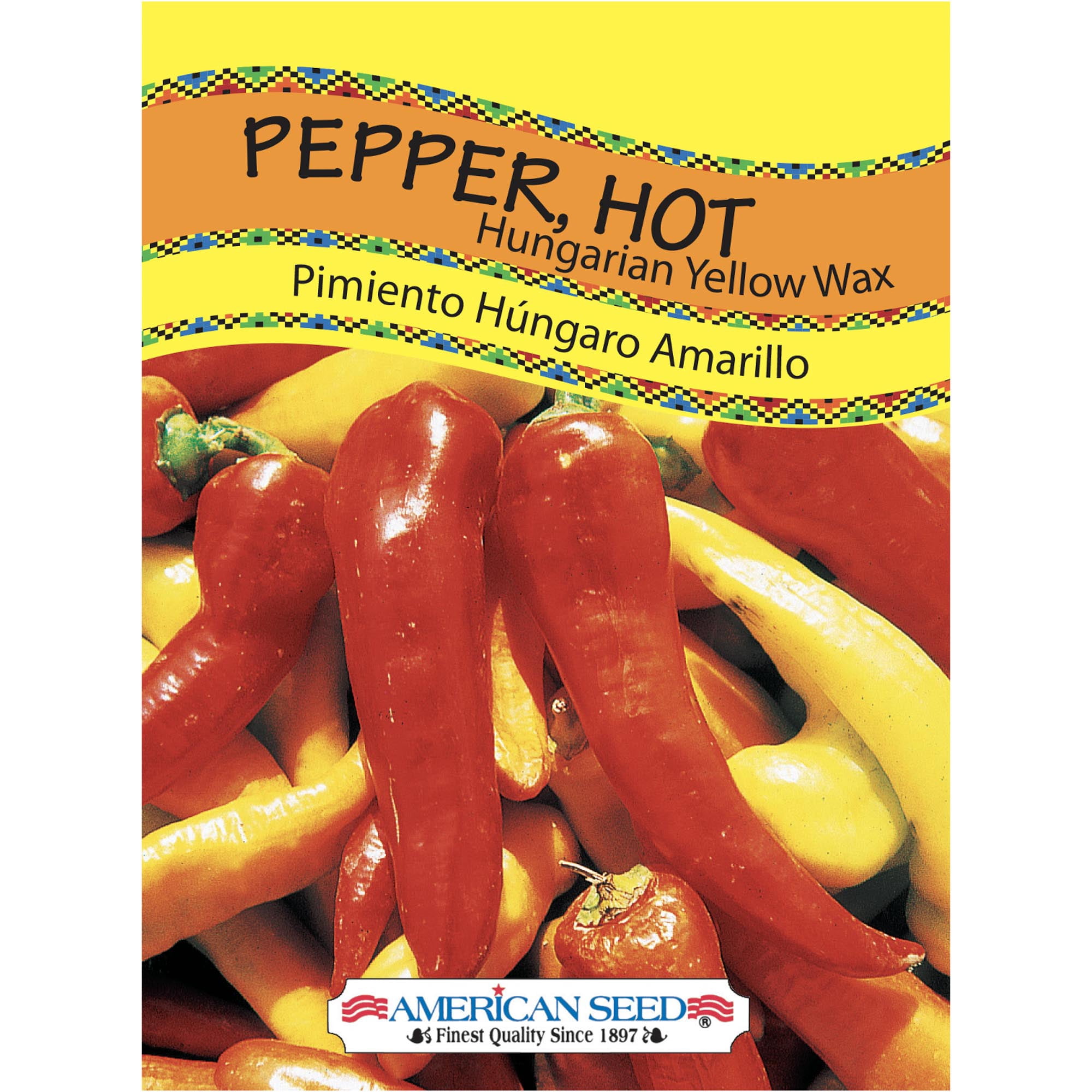 American Seed 100MG Pepper Hungarian Yellow Wax Annual Vegetable, Full Sun