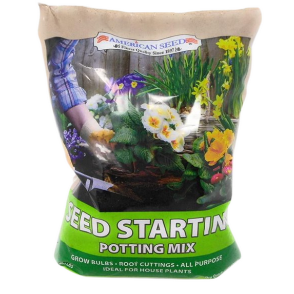 American Seed Premium Seeds Starting Potting Mix Soil- All Natural & Organic Seed Starting Gardening Soil for Indoor Outdoor Plants, Vegetables, Herbs Fruits & Flowers 1 Bag