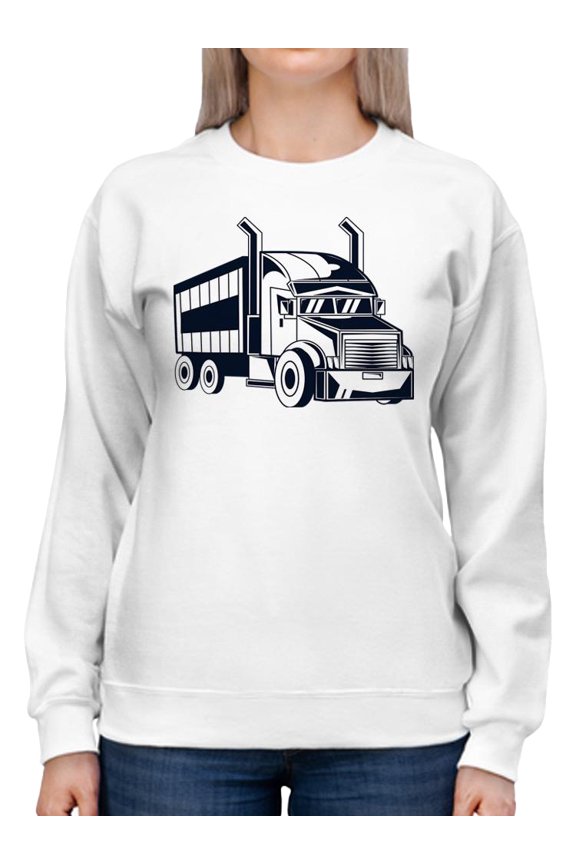 American Semi Truck Sweatshirt Women -SPIdeals Designs, Female Large