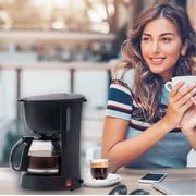 American Semi-automatic Drip Coffee Maker Office Portable Automatic Thermos Coffee Pot Leak-proof Coffee Maker Red