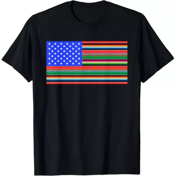 American Serape Blanket Striped Flag For Hispanic Chicano