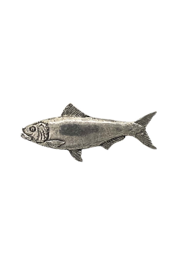 American Shad Pin, F027, Pewter, 2”, Alosa sapidissima, Lapel Pin, Hat, Pins, Brooch, Brooches, Jewelry, Gift, 100% Handmade in the USA, 200 Fish Designs Available