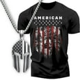 thumbnail image 1 of American Shield Workout Gym Shirt Gift Set for Men – Spartan Warrior Pendant, Mens Gym Shirt, Fitness Gift, Motivational T-Shirt, 1 of 7