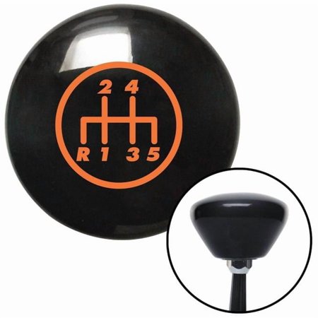 American Shifter 148046 Orange 5 Speed Shift Pattern - 5DR-RDL Black Retro Shift Knob with M16 x 1.5 Insert Brody