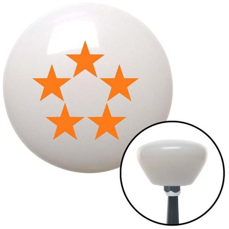 American Shifter 154998 Orange Fleet Admiral White Retro Shift Knob with M16 x 1.5 Insert Shifter Auto Brody