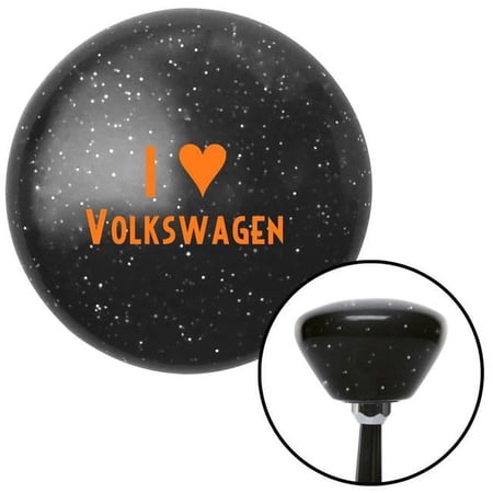 American Shifter 170523 Orange I Love Volkswagen Black Retro Metal Flake Shift Knob with M16 x 1.5 Insert Brody