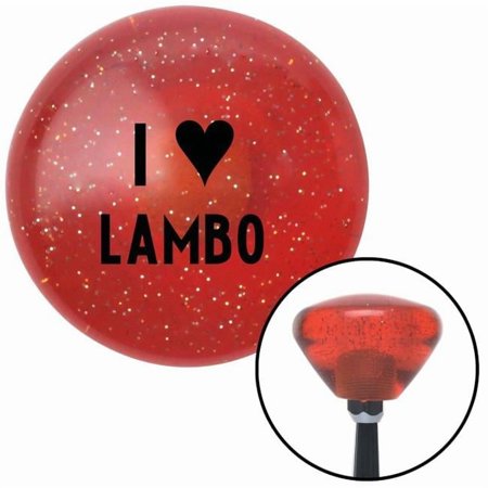 American Shifter 177833 Black I Love Lambo Orange Retro Metal Flake Shift Knob with M16 x 1.5 Insert Shifter Brody