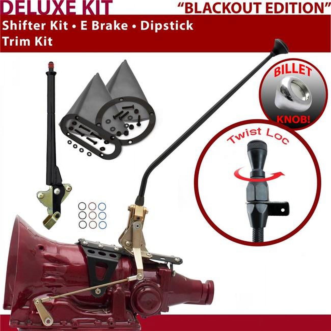 American Shifter 2004R Shifter Kit Black 23 in. E Brake Trim Kit ...