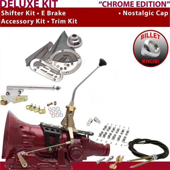 American Shifter 2004R Shifter Kit Chrome 10 in. E Brake Cable Clamp Clevis Trim Kit for EFBF0