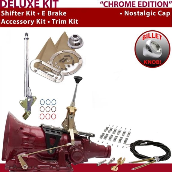 American Shifter 2004R Shifter Kit Chrome 6 in. E Brake Cable Clamp Trim Kit for EC5F9