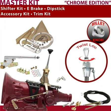 American Shifter 2004R Shifter Kit Chrome 6 in. E Brake Cable Clevis Trim Kit Dipstick for EC640