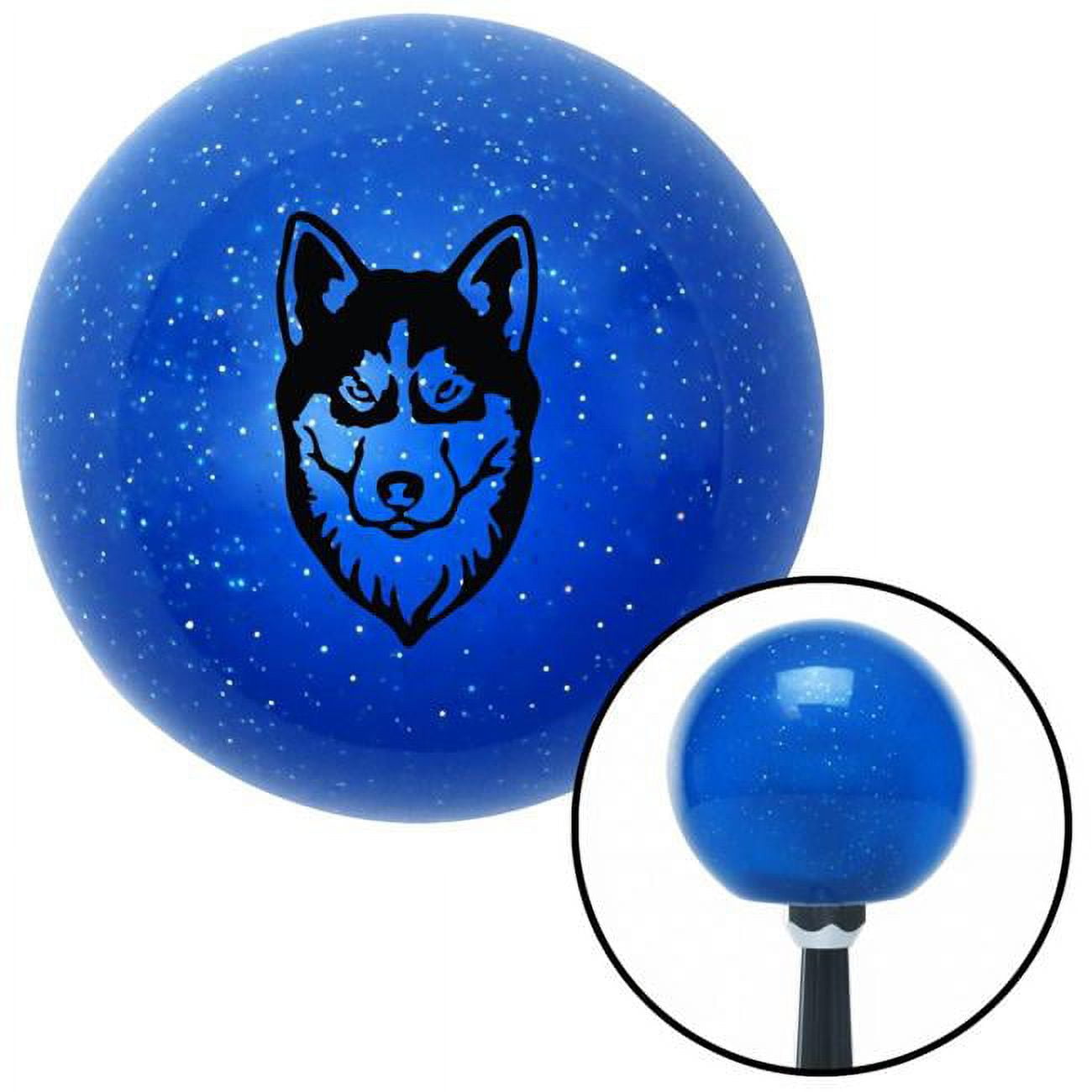 American Shifter 26752 Black Husky Blue Metal Flake Shift Knob with M16