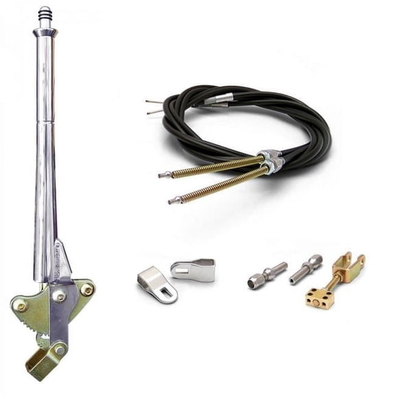 American Shifter 334240 11 in. Transmission Mount E-Brake Handle with Cable Kit for GM Clevis