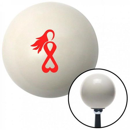 American Shifter 42157 Red Breast Cancer Awareness Ivory Shift Knob with M16 x 1.5 Insert Shifter Auto Brody