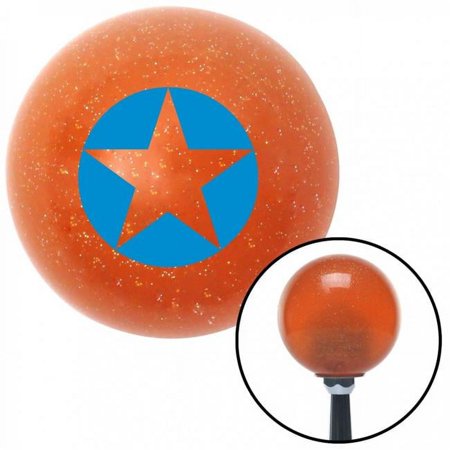 American Shifter 44867 Blue Star in Circle Orange Metal Flake Shift Knob with M16 x 1.5 Insert Shifter Brody