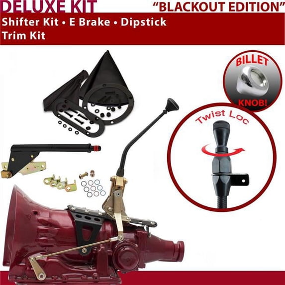 American Shifter 4L60E Shifter Kit Black 10 in. E Brake Trim Kit Dipstick for EF456