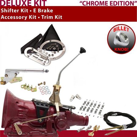 American Shifter 4L60E Shifter Kit Chrome 10 in. E Brake Cable Clamp Clevis Trim Kit for EF2E7