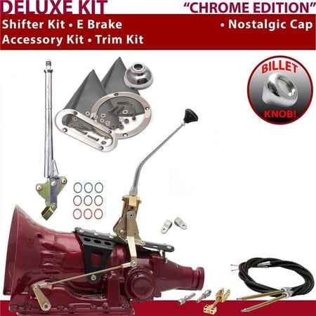 American Shifter 4L60E Shifter Kit Chrome 10 in. E Brake Cable Clevis Trim Kit for EF38F