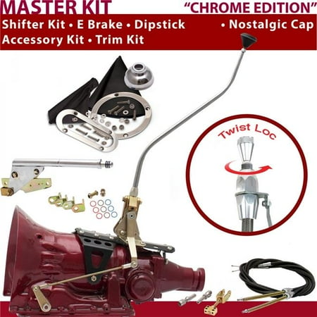 American Shifter 4L60E Shifter Kit Chrome 23 in. Swan E Brake Cable Trim Kit Dipstick for DE53D