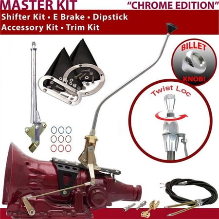American Shifter 4L60E Shifter Kit Chrome 23 in. Swan E Brake Cable Trim Kit Dipstick for F5EB5