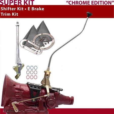American Shifter 4L60E Shifter Kit Chrome 23 in. Swan E Brake Trim Kit for DE56C