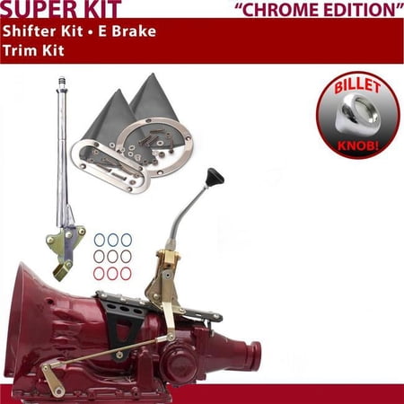 American Shifter 4L60E Shifter Kit Chrome 8 in. E Brake Trim Kit for ED85A