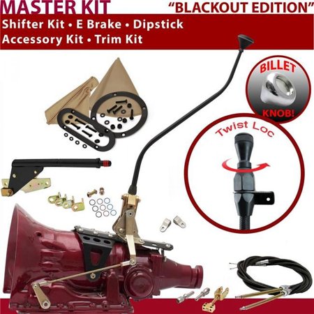 American Shifter 4L80E Shifter Kit Black 23 in. Swan E Brake Cable Clevis Trim Kit Dipstick for F621E