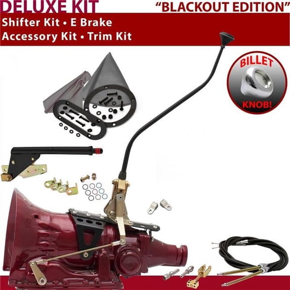 American Shifter 4L80E Shifter Kit Black 23 in. Swan E Brake Cable Clevis Trim Kit for F61AC