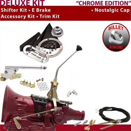 American Shifter 700R4 Shifter Kit Chrome 10 in. E Brake Cable Clevis Trim Kit for EF8C5