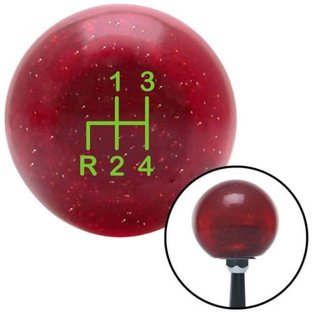 American Shifter 82895 Green Shift Pattern 4n Red Metal Flake Shift Knob with M16 x 1.5 Insert Shifter Brody