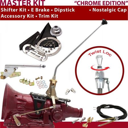 American Shifter AOD Shifter Kit 16 in. E Brake Cable Clevis Trim Kit Dipstick for CEF36