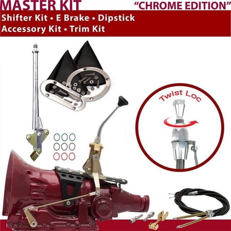 American Shifter AOD Shifter Kit 8 in. E-Brake Cable Trim Kit Dipstick for C9D6B