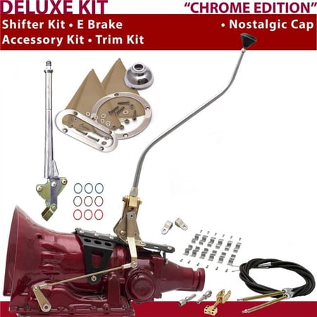American Shifter AOD Shifter Kit Chrome 23 in. Swan E Brake Cable Clamp Clevis Trim Kit for DE1DE