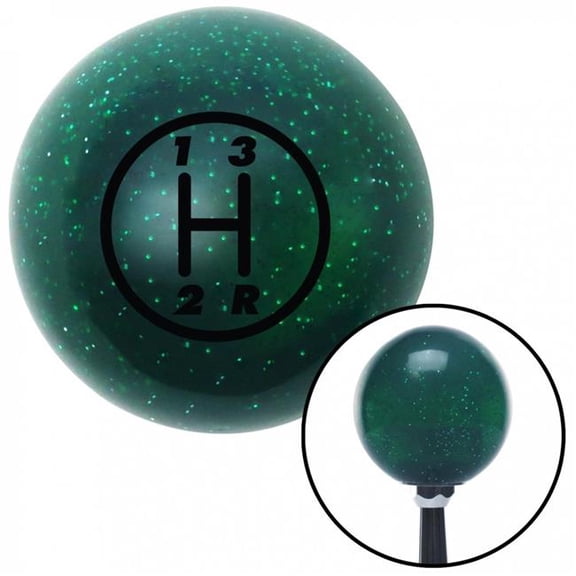 American Shifter 60382 Black 3 Speed Green Metal Flake Shift Knob with M16 x 1.5 Insert Shifter Auto Brody
