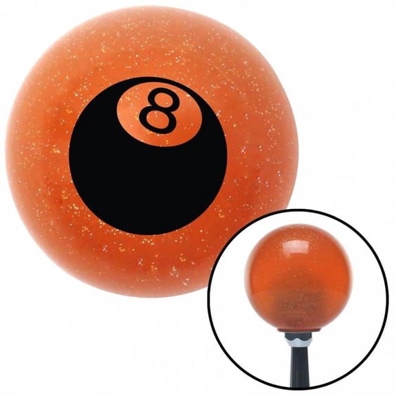 American Shifter 36794 Black 8 Ball 3D Style Orange Metal Flake Shift Knob with M16 x 1.5 Insert Shifter