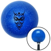 American Shifter 24946 Black Abstract Devil Face Blue Metal Flake Shift Knob with M16 x 1.5 Insert Shifter