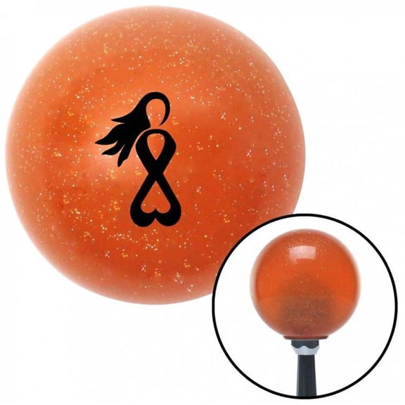 American Shifter 45982 Black Breast Cancer Awareness Orange Metal Flake Shift Knob with M16 x 1.5 Insert
