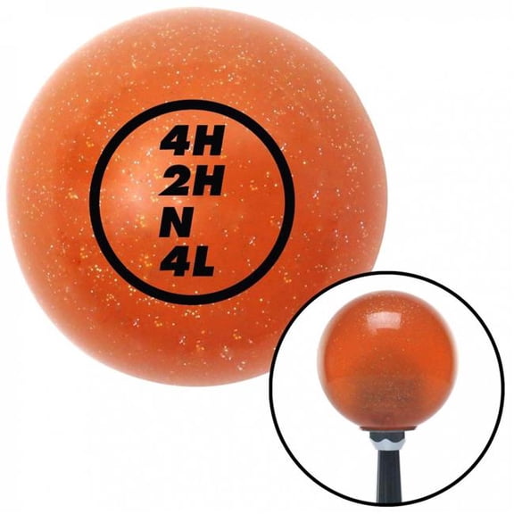 American Shifter 35895 Black Dana Fine Transfer Case Orange Metal Flake Shift Knob with M16 x 1.5 Insert