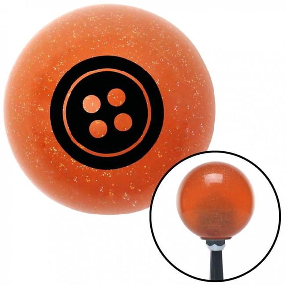 American Shifter 37451 Black Four Hole Button Orange Metal Flake Shift Knob with M16 x 1.5 Insert Shifter