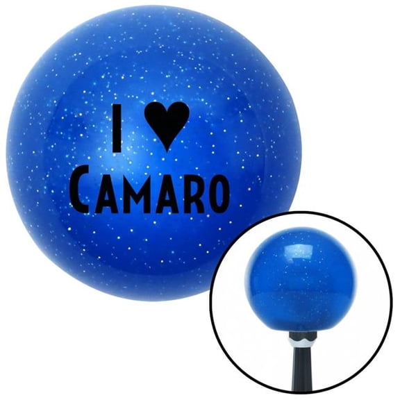 American Shifter 23908 Black I 3 CAMARO Blue Metal Flake Shift Knob with M16 x 1.5 Insert Shifter Auto