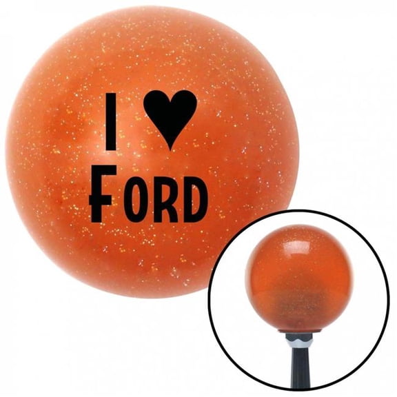 American Shifter 37867 Black I 3 FORD Orange Metal Flake Shift Knob with M16 x 1.5 Insert Shifter Auto