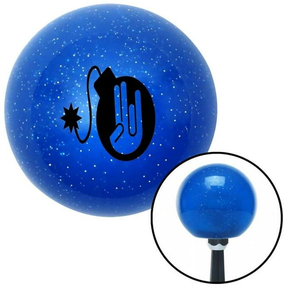 American Shifter 27893 Black JDM Hand Bomb Blue Metal Flake Shift Knob with M16 x 1.5 Insert Shifter Auto