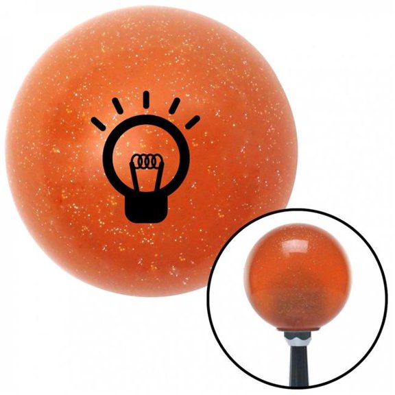 American Shifter 36232 Black Lighting Light Bulb Orange Metal Flake Shift Knob with M16 x 1.5 Insert Auto