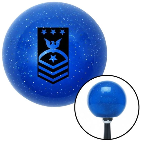 American Shifter 26233 Black Master Chief of the Coast Guard Blue Metal Flake Shift Knob - M16 x 1.5 Insert Auto