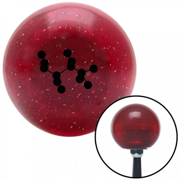 American Shifter 54822 Black Molecule Structure Red Metal Flake Shift Knob with M16 x 1.5 Insert Shifter