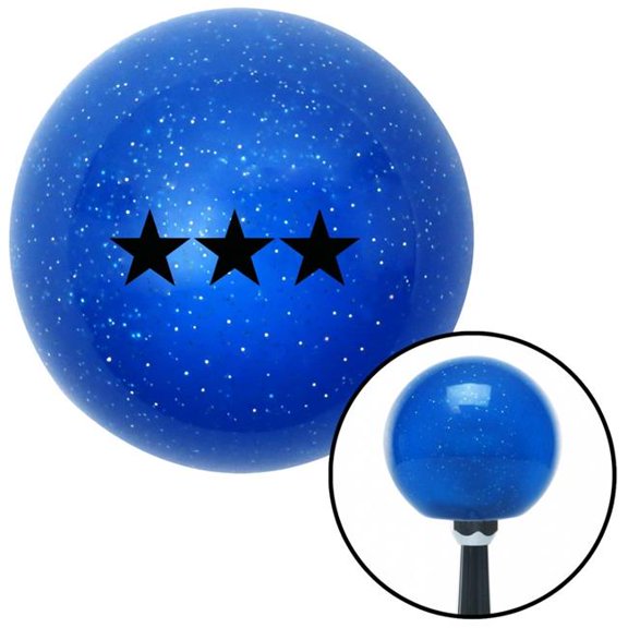 American Shifter 26433 Black Officer 09 - Light General Blue Metal Flake Shift Knob with M16 x 1.5 Insert Thread