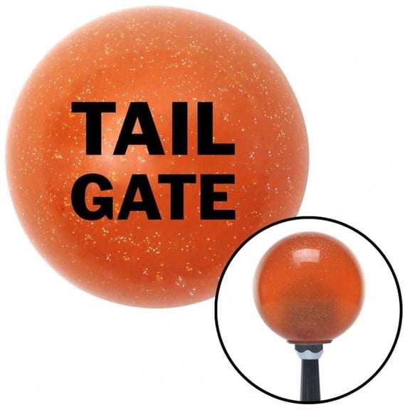 American Shifter 36280 Black TAIL GATE Orange Metal Flake Shift Knob with M16 x 1.5 Insert Shifter Auto