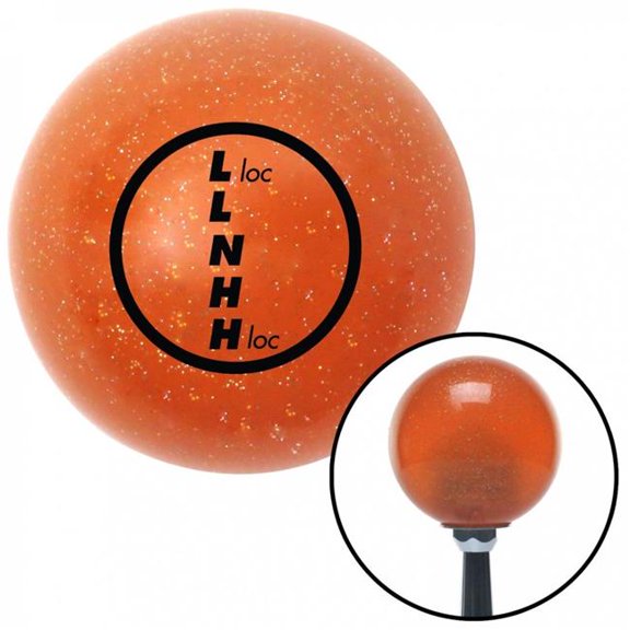 American Shifter 35879 Black Transfer Case No.1 Orange Metal Flake Shift Knob with M16 x 1.5 Insert Shifter