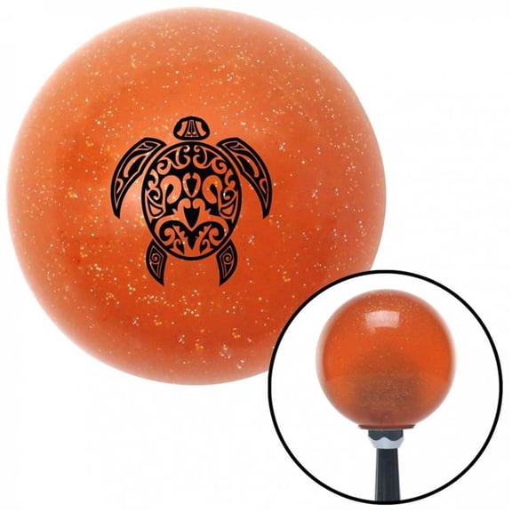 American Shifter 39340 Black Turtle Orange Metal Flake Shift Knob with M16 x 1.5 Insert Shifter Auto Brody