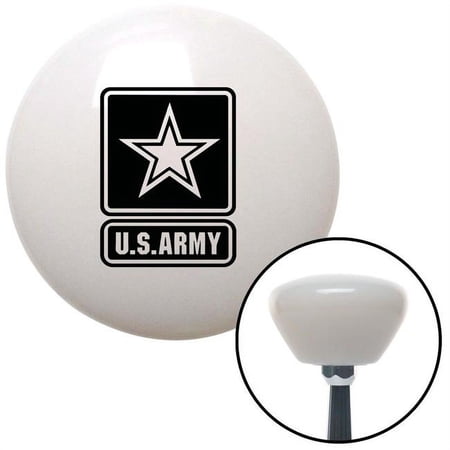 American Shifter Black US Army Insignia White Retro Shift Knob with M16 x 1.5 Insert Shifter Auto Brody